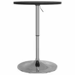 vidaXL Bar Table Kitchen Pub Table Black Engineered Wood and Chromed Steel