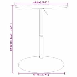 vidaXL Bar Table Kitchen Pub Table Black Engineered Wood and Chromed Steel - Additional view 3
