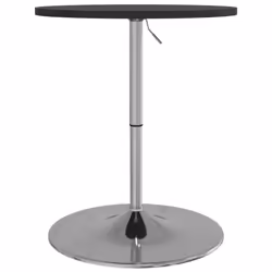 vidaXL Bar Table Kitchen Pub Table Black Engineered Wood and Chromed Steel - Additional view 4