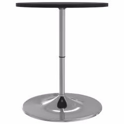 vidaXL Bar Table Kitchen Pub Table Black Engineered Wood and Chromed Steel - Additional view 5