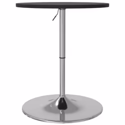 vidaXL Bar Table Kitchen Pub Table Black Engineered Wood and Chromed Steel - Additional view 6