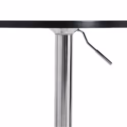 vidaXL Bar Table Kitchen Pub Table Black Engineered Wood and Chromed Steel - Additional view 7