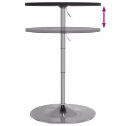 vidaXL Bar Table Kitchen Pub Table Black Engineered Wood and Chromed Steel - Additional view 8