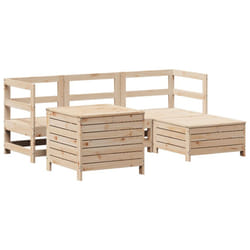 vidaXL Garden Sofa Set 5 Piece Outdoor Sofa Set Corner Sofa Solid Wood Pine