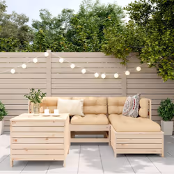 vidaXL Garden Sofa Set 5 Piece Outdoor Sofa Set Corner Sofa Solid Wood Pine