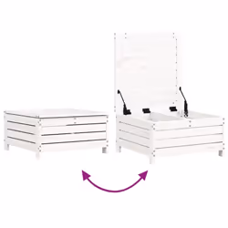 vidaXL Garden Sofa Set 8 Piece Outdoor Sofa Corner Sofa White Solid Wood Pine - Additional view 7