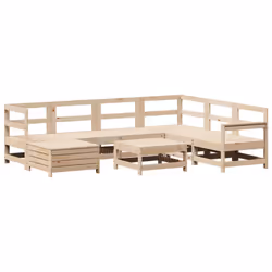 vidaXL Garden Sofa Set 8 Piece Outdoor Sofa Set Corner Sofa Solid Wood Pine