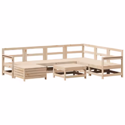 vidaXL Garden Sofa Set 8 Piece Outdoor Sofa Set Corner Sofa Solid Wood Pine