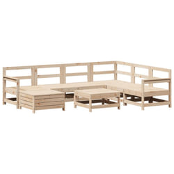 vidaXL Garden Sofa Set 8 Piece Outdoor Sofa Set Corner Sofa Solid Wood Pine