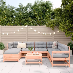 vidaXL Garden Sofa Set 8 Piece Outdoor Sofa Corner Sofa Solid Wood Douglas Fir