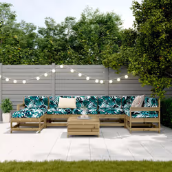 vidaXL Garden Sofa Set 8 Piece Outdoor Sofa Corner Sofa Impregnated Wood Pine