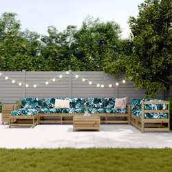 vidaXL Garden Sofa Set 10 Piece Outdoor Sofa Corner Sofa Impregnated Wood Pine
