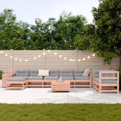 vidaXL Garden Sofa Set 10 Piece Outdoor Corner Sofa Solid Wood Douglas Fir