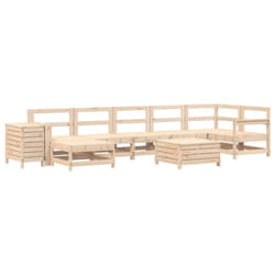 vidaXL Garden Sofa Set 9 Piece Outdoor Sofa Set Corner Sofa Solid Wood Pine