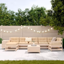 vidaXL Garden Sofa Set 9 Piece Outdoor Sofa Set Corner Sofa Solid Wood Pine