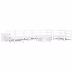 vidaXL Garden Sofa Set 10 Piece Outdoor Sofa Set Corner Sofa Solid Wood Pine - white pine