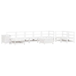 vidaXL Garden Sofa Set 10 Piece Outdoor Sofa Set Corner Sofa Solid Wood Pine - white pine