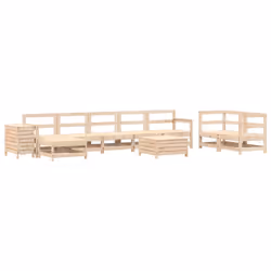 vidaXL Garden Sofa Set 10 Piece Outdoor Sofa Set Corner Sofa Solid Wood Pine