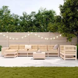 vidaXL Garden Sofa Set 10 Piece Outdoor Sofa Set Corner Sofa Solid Wood Pine