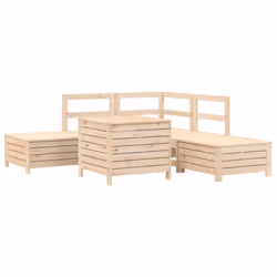 vidaXL Garden Sofa Set 6 Piece Outdoor Sofa Set Corner Sofa Solid Wood Pine