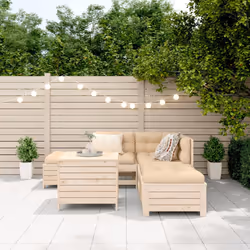 vidaXL Garden Sofa Set 6 Piece Outdoor Sofa Set Corner Sofa Solid Wood Pine