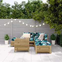 vidaXL Garden Sofa Set 6 Piece Outdoor Sofa Corner Sofa White Solid Wood Pine - natural impregnated - Additional view 2