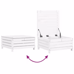 vidaXL Garden Sofa Set 6 Piece Outdoor Sofa Corner Sofa White Solid Wood Pine - Additional view 6