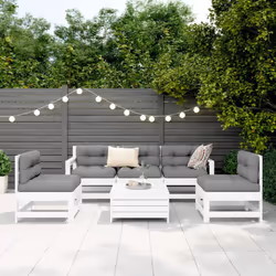 vidaXL Garden Sofa Set 6 Piece Outdoor Sofa Corner Sofa Impregnated Wood Pine - white - Additional view 2