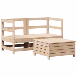 vidaXL Garden Sofa Set 3 Piece Outdoor Sofa Set Corner Sofa Solid Wood Pine