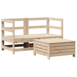 vidaXL Garden Sofa Set 3 Piece Outdoor Sofa Set Corner Sofa Solid Wood Pine