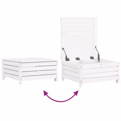 vidaXL Garden Sofa Set 3 Piece Outdoor Sofa Corner Sofa White Solid Wood Pine - Additional view 5