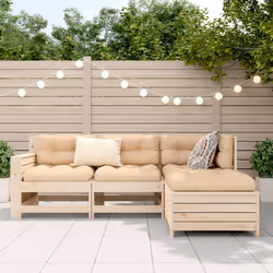 vidaXL Garden Sofa Set 4 Piece Outdoor Sofa Set Corner Sofa Solid Wood Pine - Additional view 2