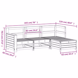 vidaXL Garden Sofa Set 4 Piece Outdoor Sofa Set Corner Sofa Solid Wood Pine - Additional view 3