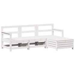 vidaXL Garden Sofa Set 4 Piece Outdoor Sofa Set Corner Sofa Solid Wood Pine - white pine