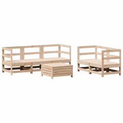 vidaXL Garden Sofa Set 6 Piece Outdoor Sofa Set Corner Sofa Solid Wood Pine
