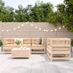vidaXL Garden Sofa Set 6 Piece Outdoor Sofa Set Corner Sofa Solid Wood Pine