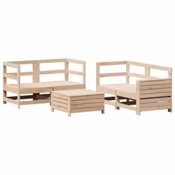 vidaXL Garden Sofa Set 5 Piece Outdoor Sofa Set Corner Sofa Solid Wood Pine