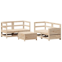 vidaXL Garden Sofa Set 5 Piece Outdoor Sofa Set Corner Sofa Solid Wood Pine