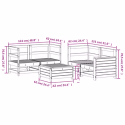 vidaXL Garden Sofa Set 5 Piece Outdoor Sofa Set Corner Sofa Solid Wood Pine