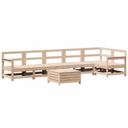 vidaXL Garden Sofa Set 7 Piece Outdoor Sofa Set Corner Sofa Solid Wood Pine