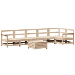 vidaXL Garden Sofa Set 7 Piece Outdoor Sofa Set Corner Sofa Solid Wood Pine