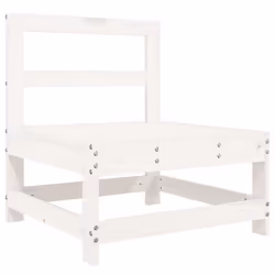 vidaXL Garden Sofa Set 7 Piece Outdoor Sofa Corner Sofa White Solid Wood Pine - white - Additional view 4