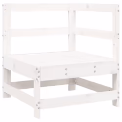vidaXL Garden Sofa Set 7 Piece Outdoor Sofa Corner Sofa White Solid Wood Pine - white - Additional view 5