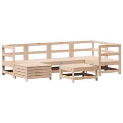vidaXL Garden Sofa Set 7 Piece Outdoor Sofa Set Corner Sofa Solid Wood Pine