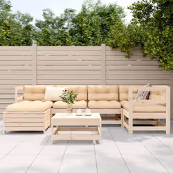 vidaXL Garden Sofa Set 7 Piece Outdoor Sofa Set Corner Sofa Solid Wood Pine