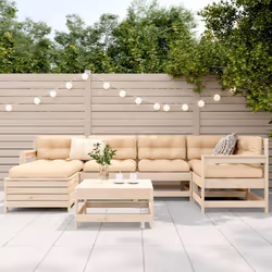 vidaXL Garden Sofa Set 7 Piece Outdoor Sofa Set Corner Sofa Solid Wood Pine - natural pine