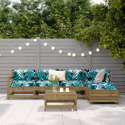 vidaXL Garden Sofa Set 6 Piece Outdoor Sofa Corner Sofa Impregnated Wood Pine - Additional view 2