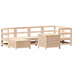 vidaXL Garden Sofa Set 7 Piece Outdoor Sofa Set Corner Sofa Solid Wood Pine