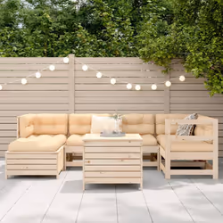 vidaXL Garden Sofa Set 7 Piece Outdoor Sofa Set Corner Sofa Solid Wood Pine