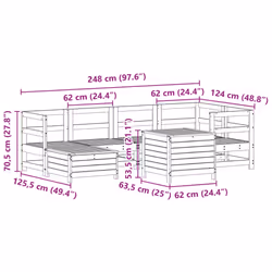 vidaXL Garden Sofa Set 7 Piece Outdoor Sofa Corner Sofa White Solid Wood Pine - Additional view 3